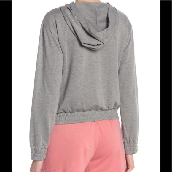 Joe's Jeans Kangaroo Pocket Smocked Hoodie, Grey - Picture 2 of 6